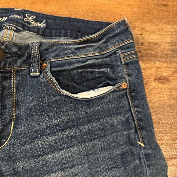 American Eagle Classic 8S Short Skinny Stretch Jeans Medium Wash Minimalist READ - Picture 3 of 8